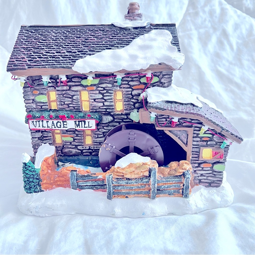 Village Mill Lights up and Rotates